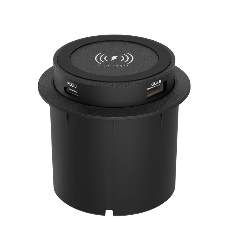 Bluejw 12V/24V Universal Dual Port Car Charger: QC3.0 USB & 20W PD Type-C + Wireless Charging Pad - Automobile Chargers - Image 1